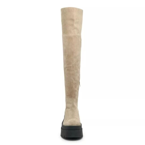 Free People London Calling Wedge Over-the-Knee Boots Size 37 7 Stone Suede NEW - Picture 4 of 15